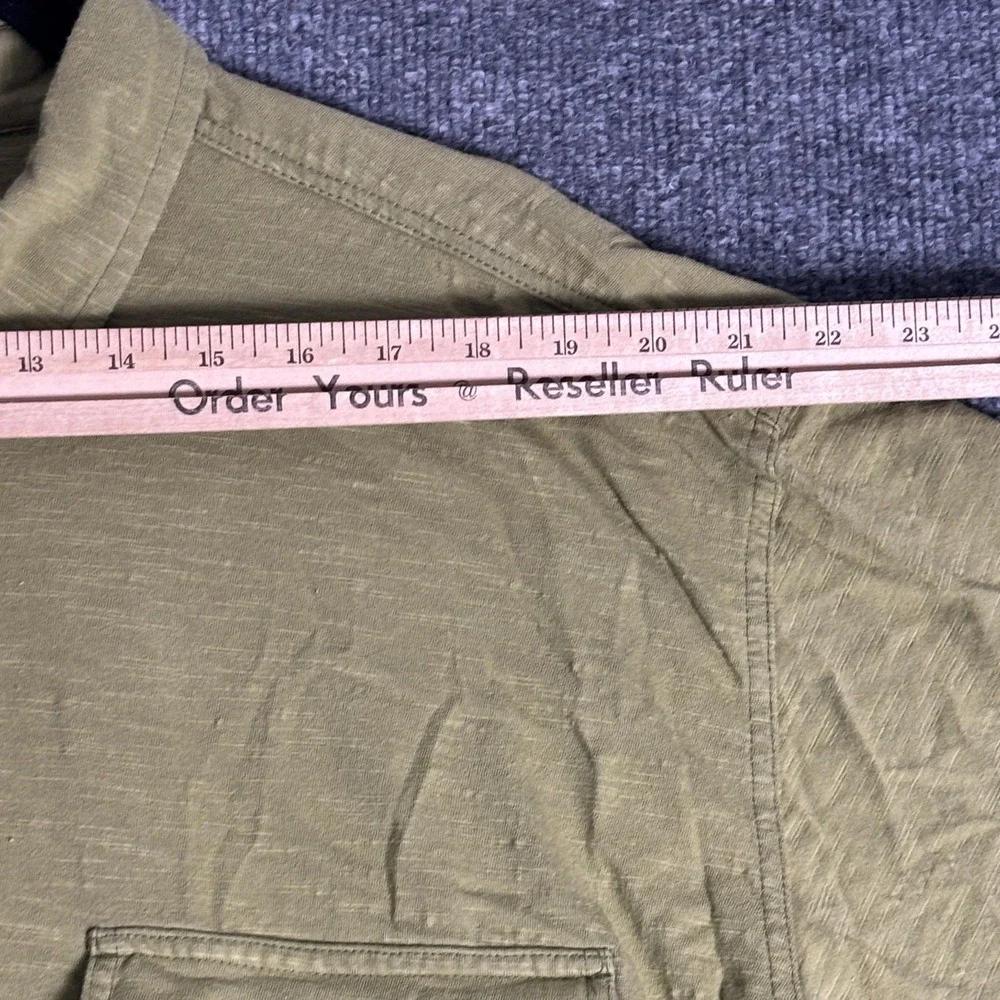 Woolrich Shirt Mens XL Olive Green Short Sleeve Button Front‎ Cotton Pockets - Picture 10 of 15